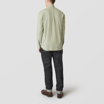 Green Check Weekend Fit Shirt With Derby Collar and 1-Button Cuffs Image 1