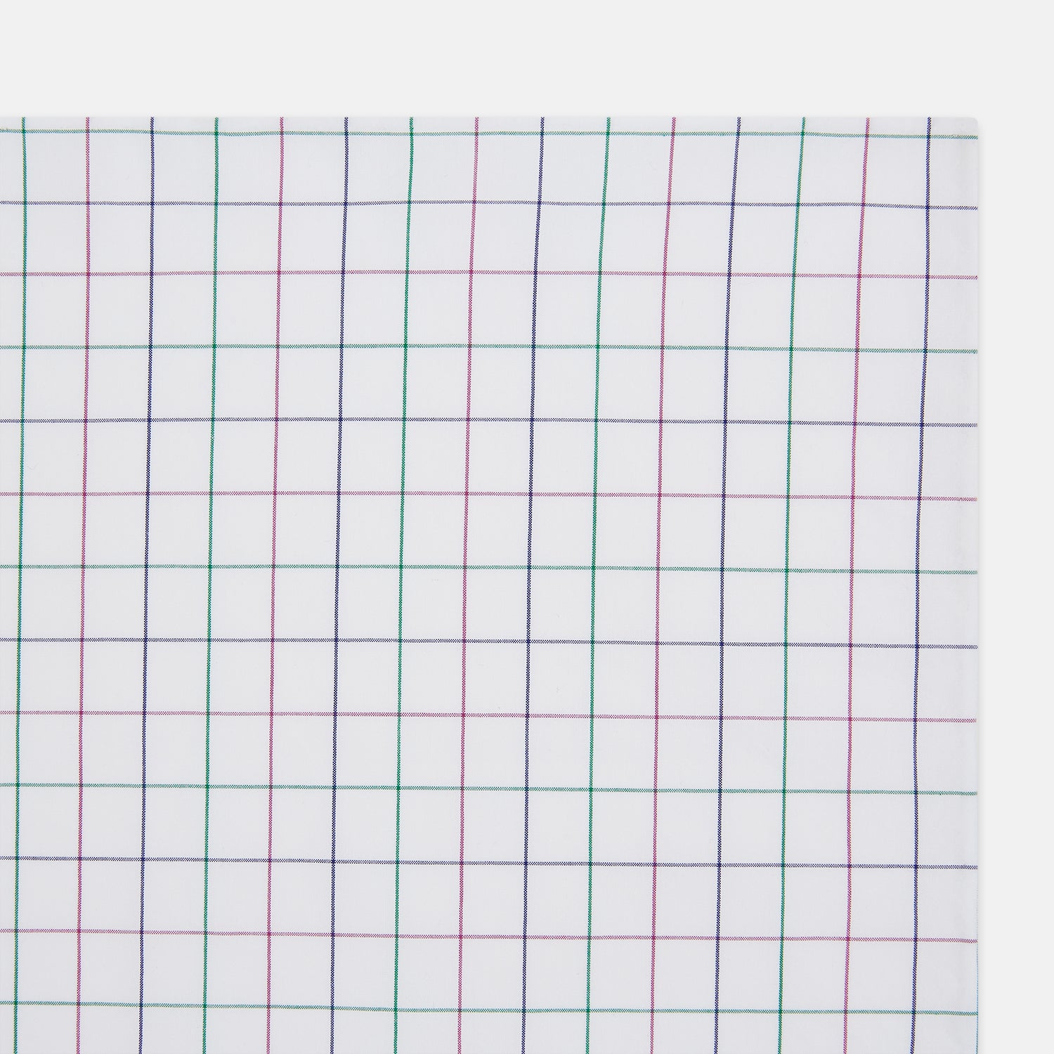 View 2 of product Hand Rolled Pink and Green Grid Check Handkerchief