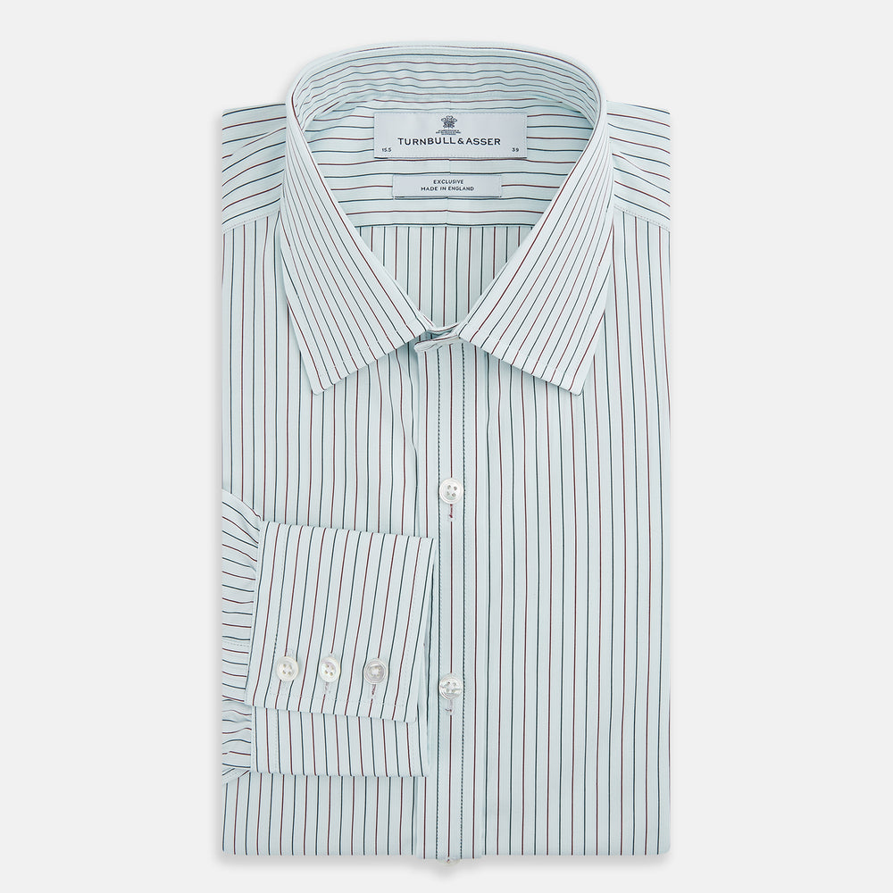 Green and Burgundy Pinstripe Mayfair Shirt
