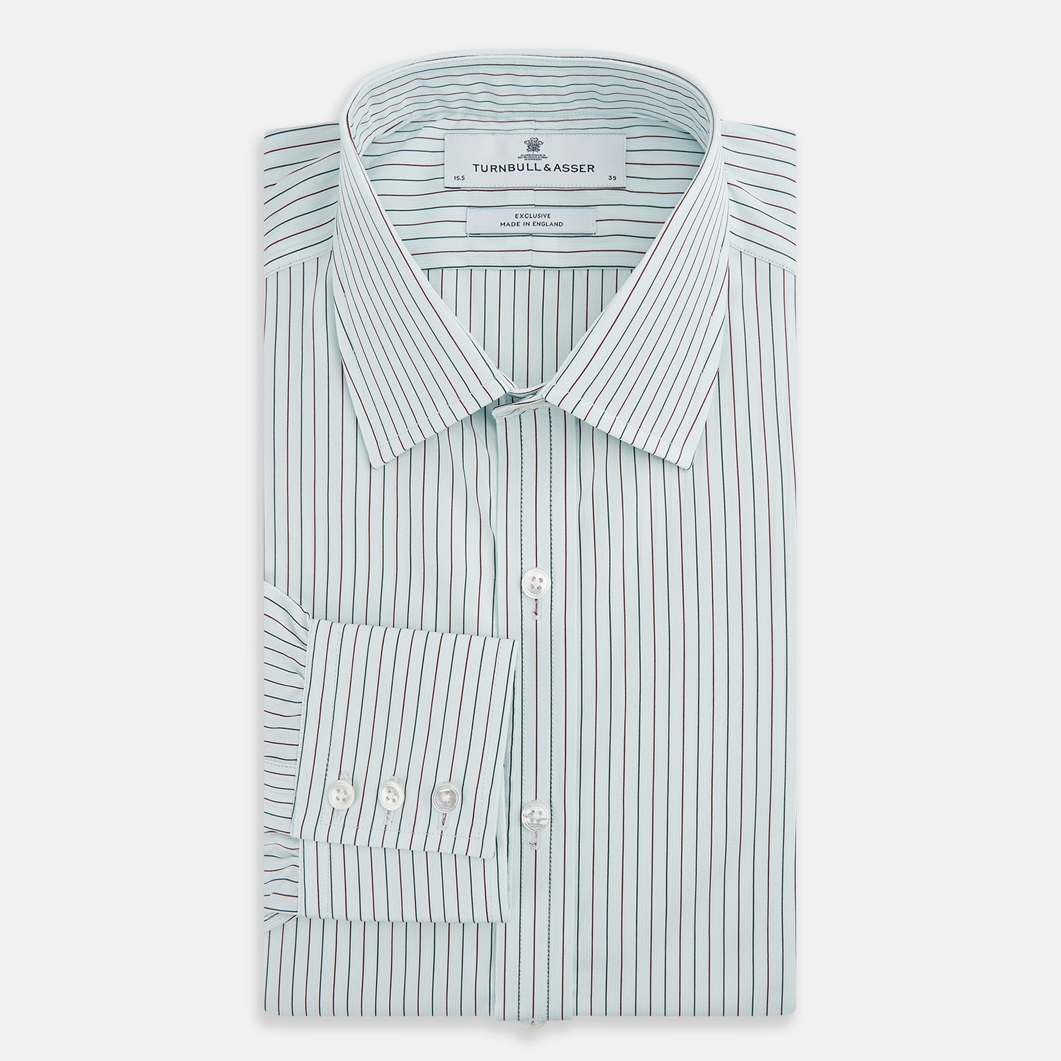 View 5 of product Green and Burgundy Pinstripe Mayfair Shirt
