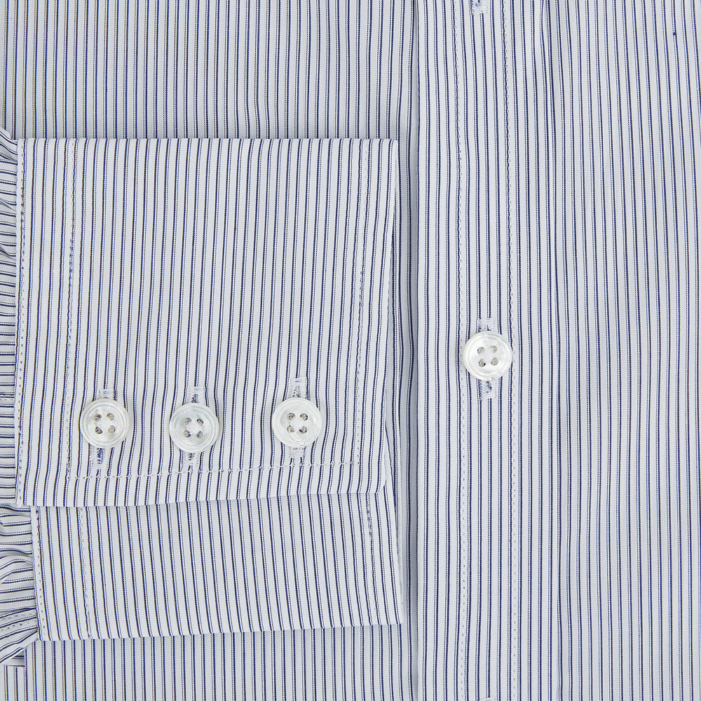 Navy and White Ticking Stripe Mayfair Shirt