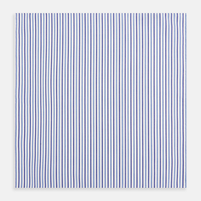 NAVY AND BLUE MULTI STRIPE HANDKERCHIEF Image 2