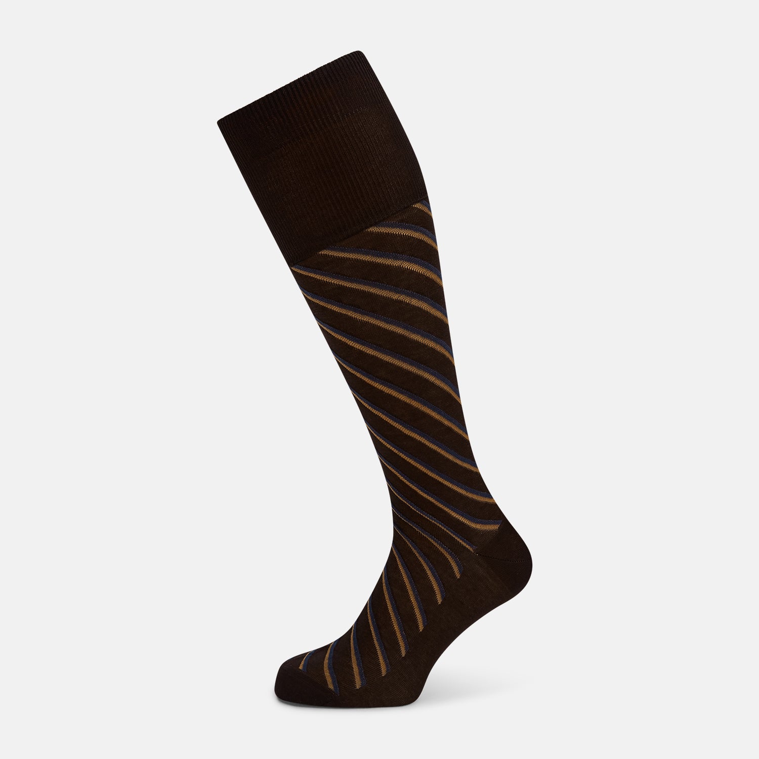 View 1 of product Dark Chocolate/cream Diagonal Striped Long Socks