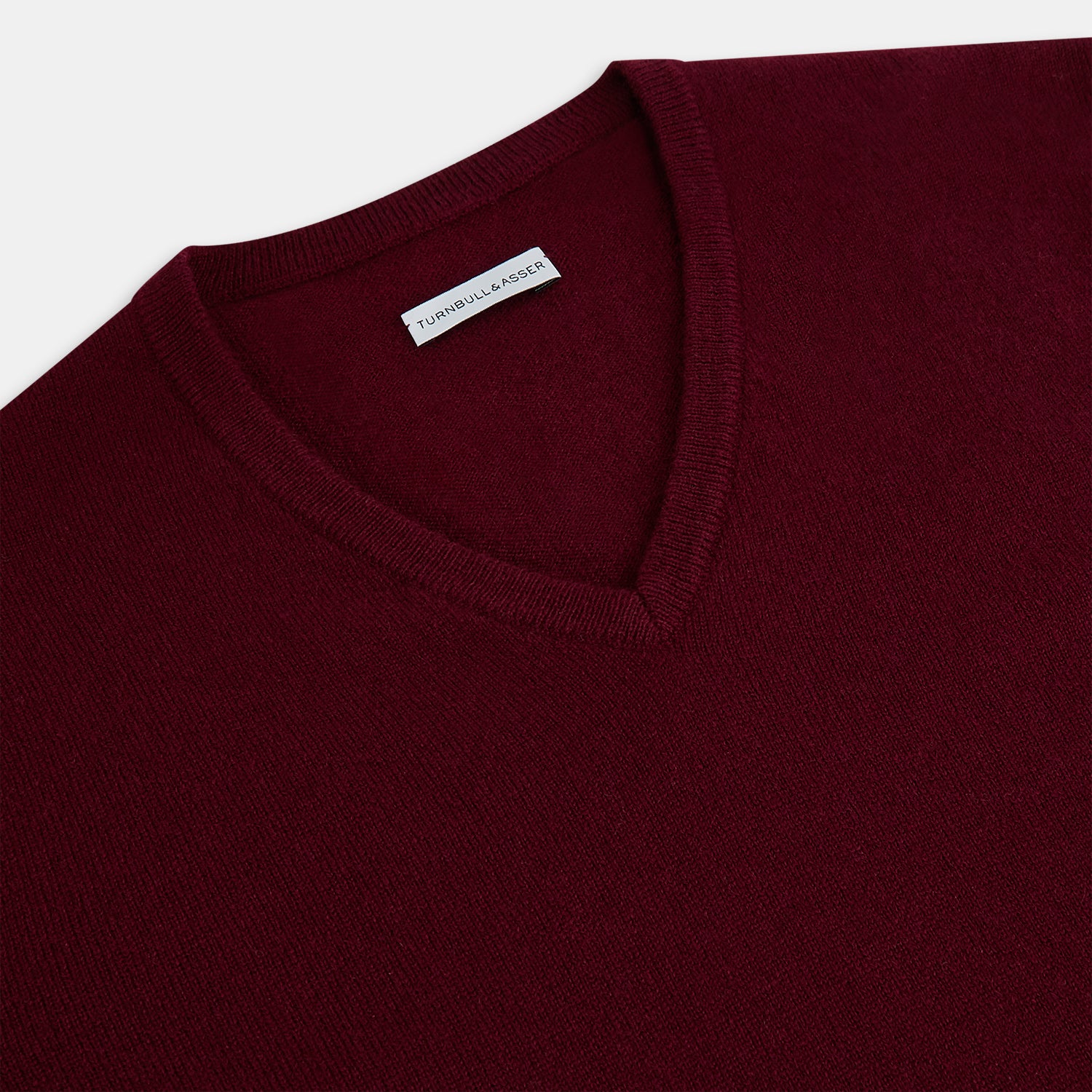 View 9 of product Burgundy Cashmere V-neck Jumper
