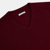 View 2 of product Burgundy Cashmere V-neck Jumper