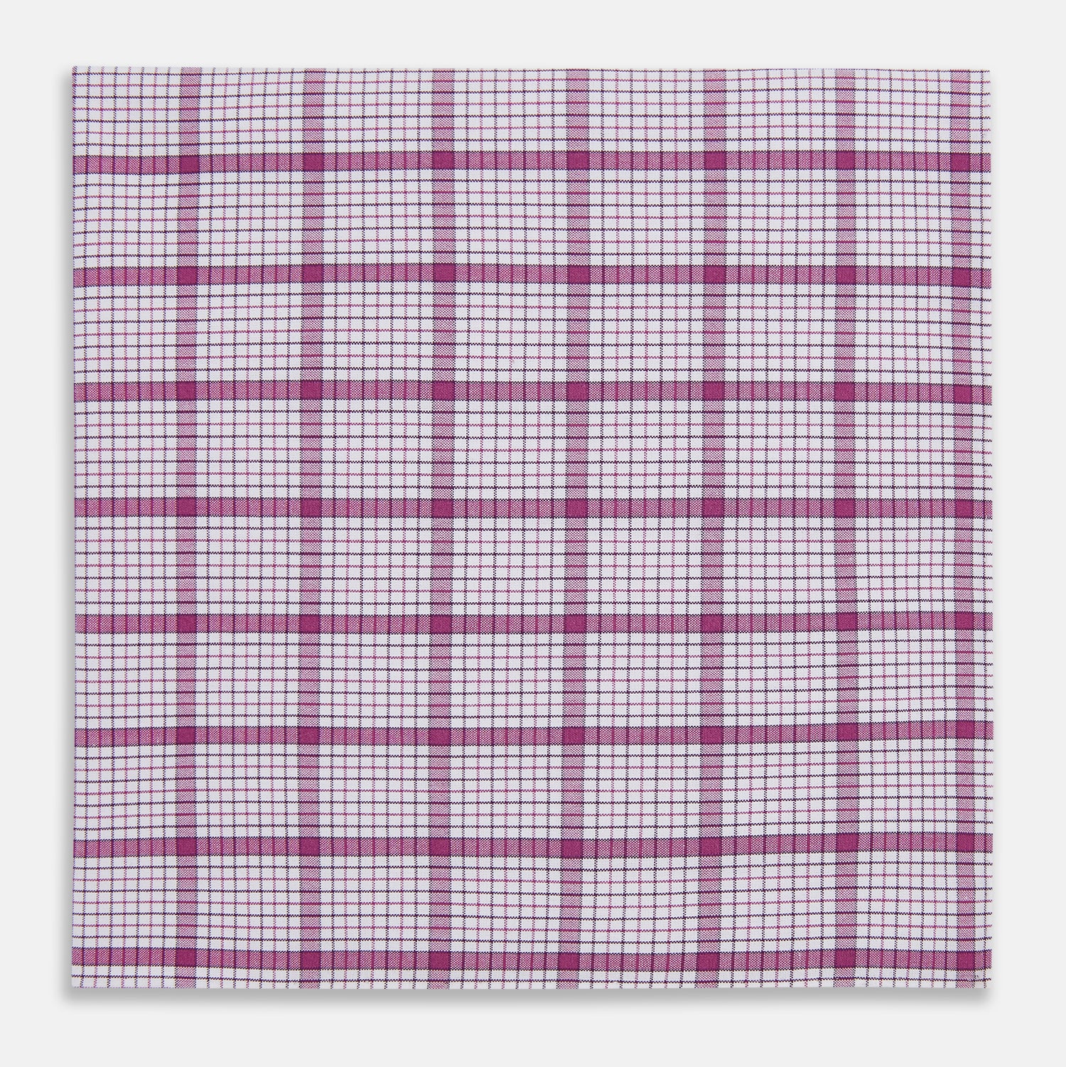 View 1 of product Hand Rolled Purple Graph Overlay Check Handkerchief
