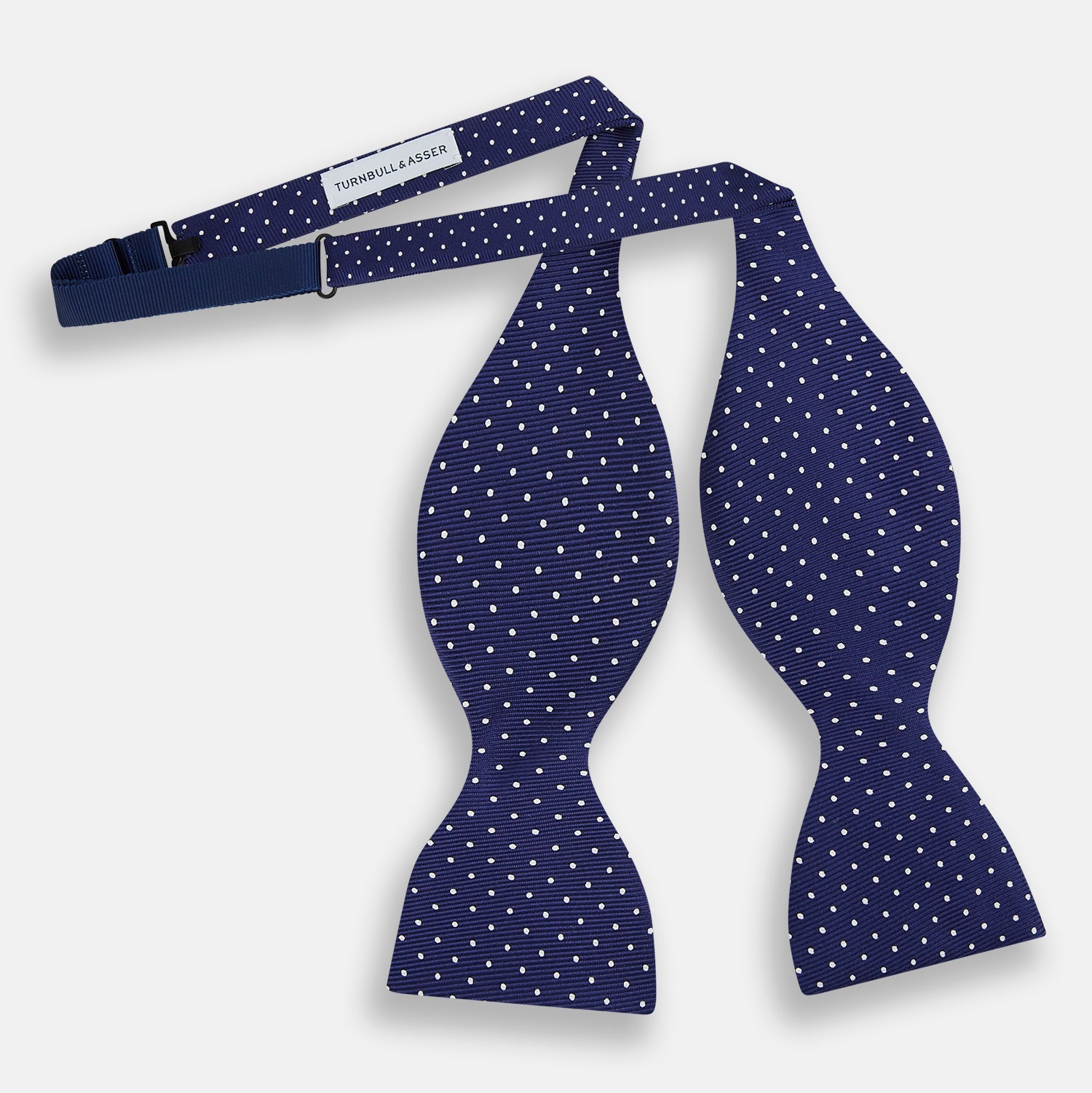 View 2 of product Azzurro and White Spot Silk Bow Tie