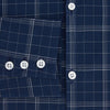 View 4 of product Indigo and White Thin Plaid Check Windsor Shirt