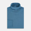 View 4 of product Pale Blue Fine Merino High Neck Jumper