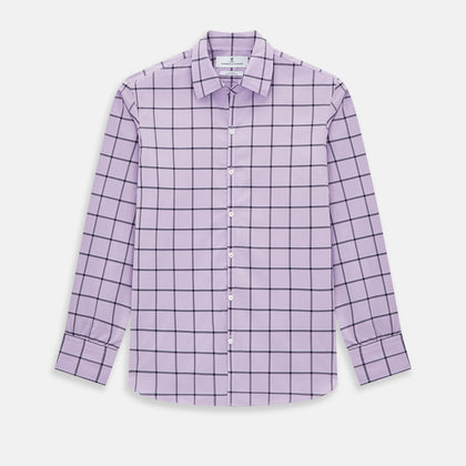 Lilac Grid Check Windsor Shirt