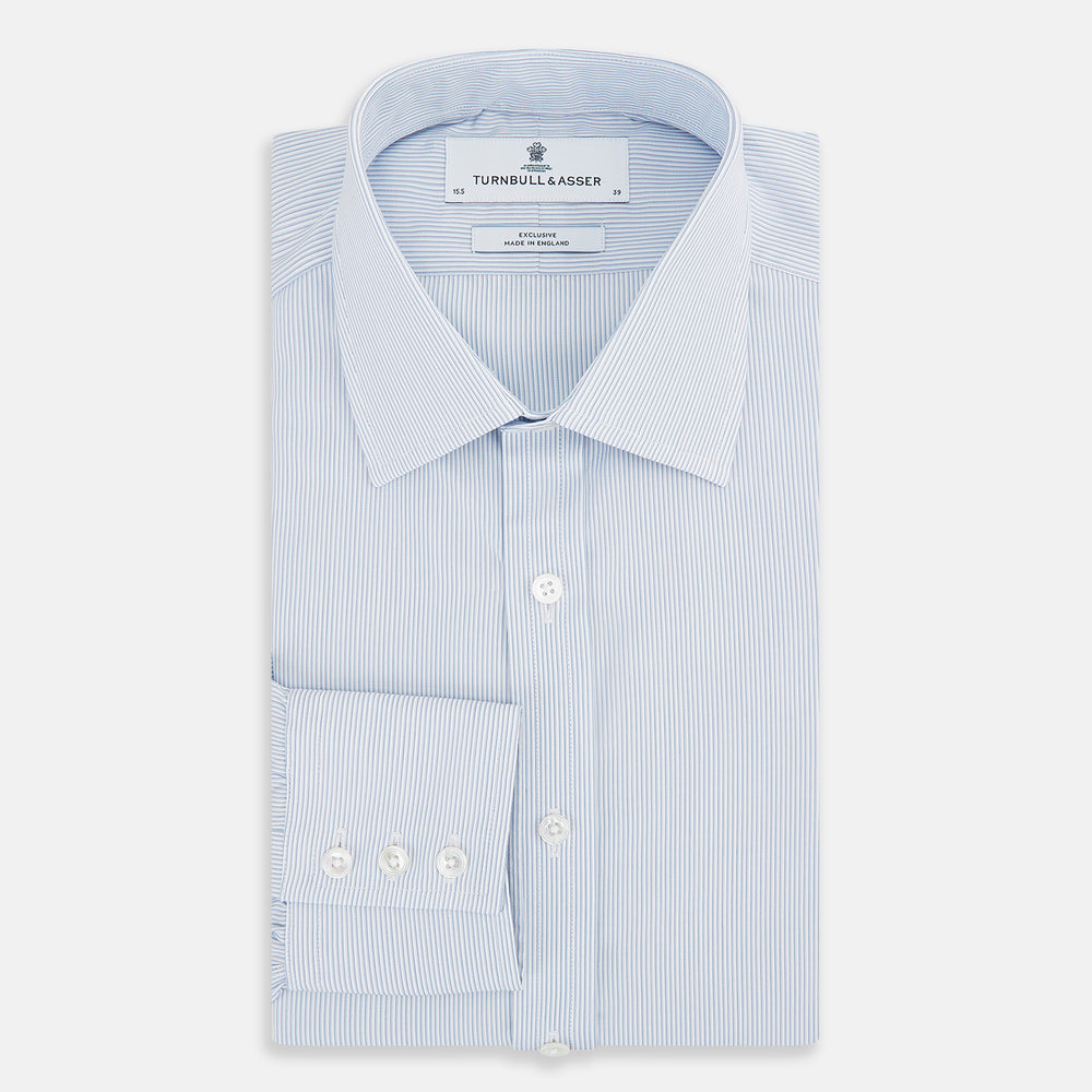 Sky Blue Hairline Multi Stripe Mayfair Shirt