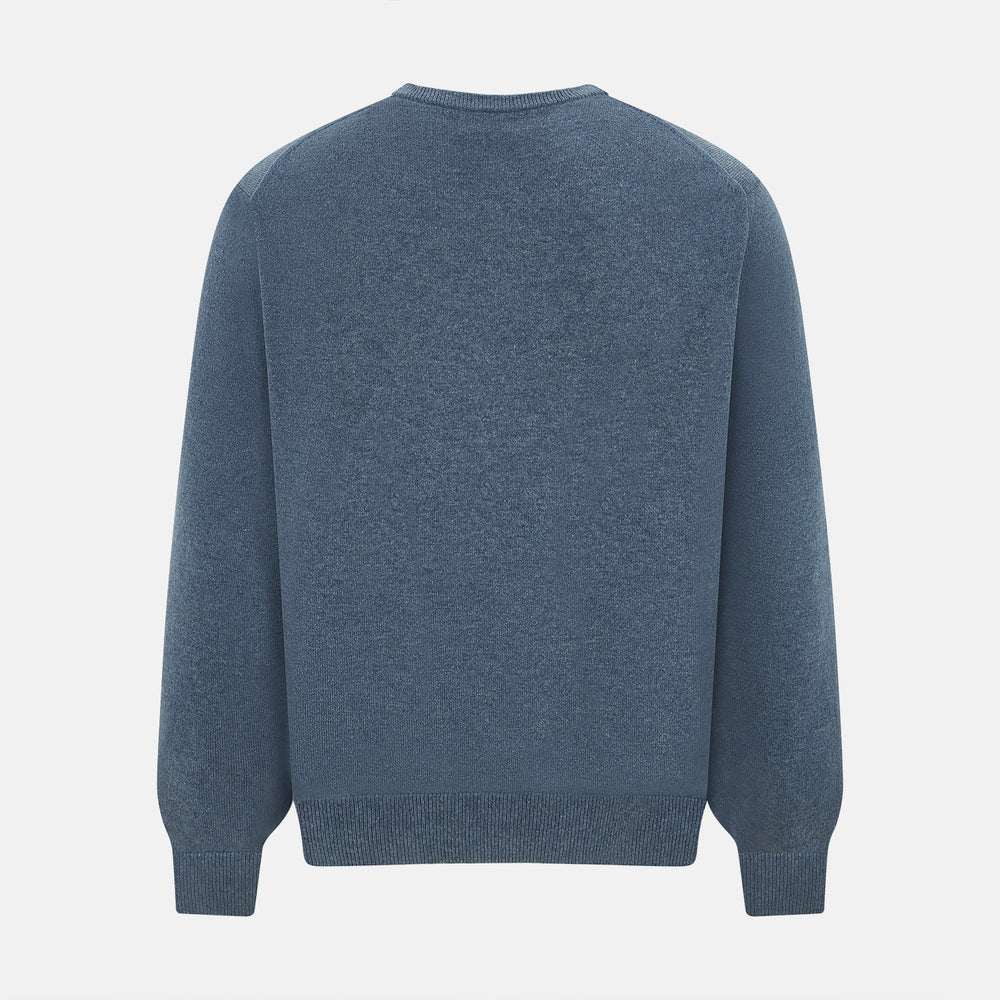 Pacific Blue Cashmere Round Neck Jumper