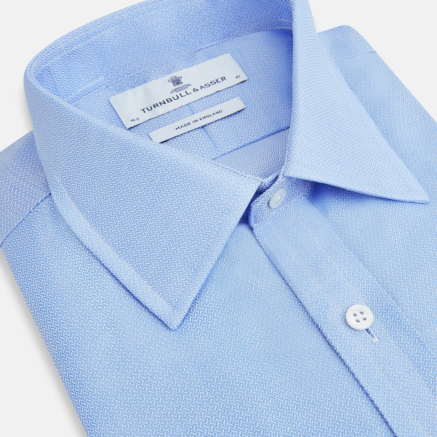 View 2 of product Blue Herringbone Mayfair Shirt