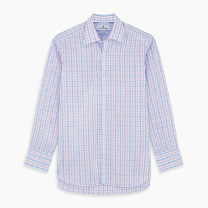 Red and Blue Multi Check Cotton RE-PURPOSE Mayfair shirt Image 5