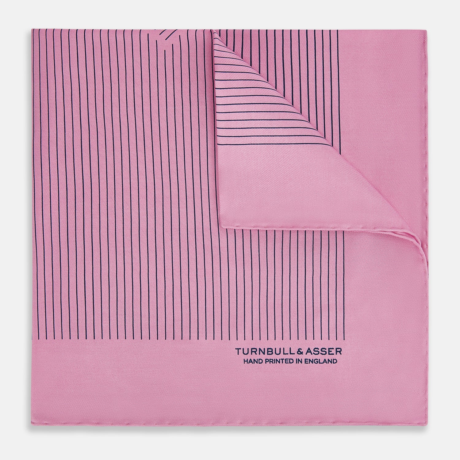 View 1 of product Pink Stripe Silk Pocket Square