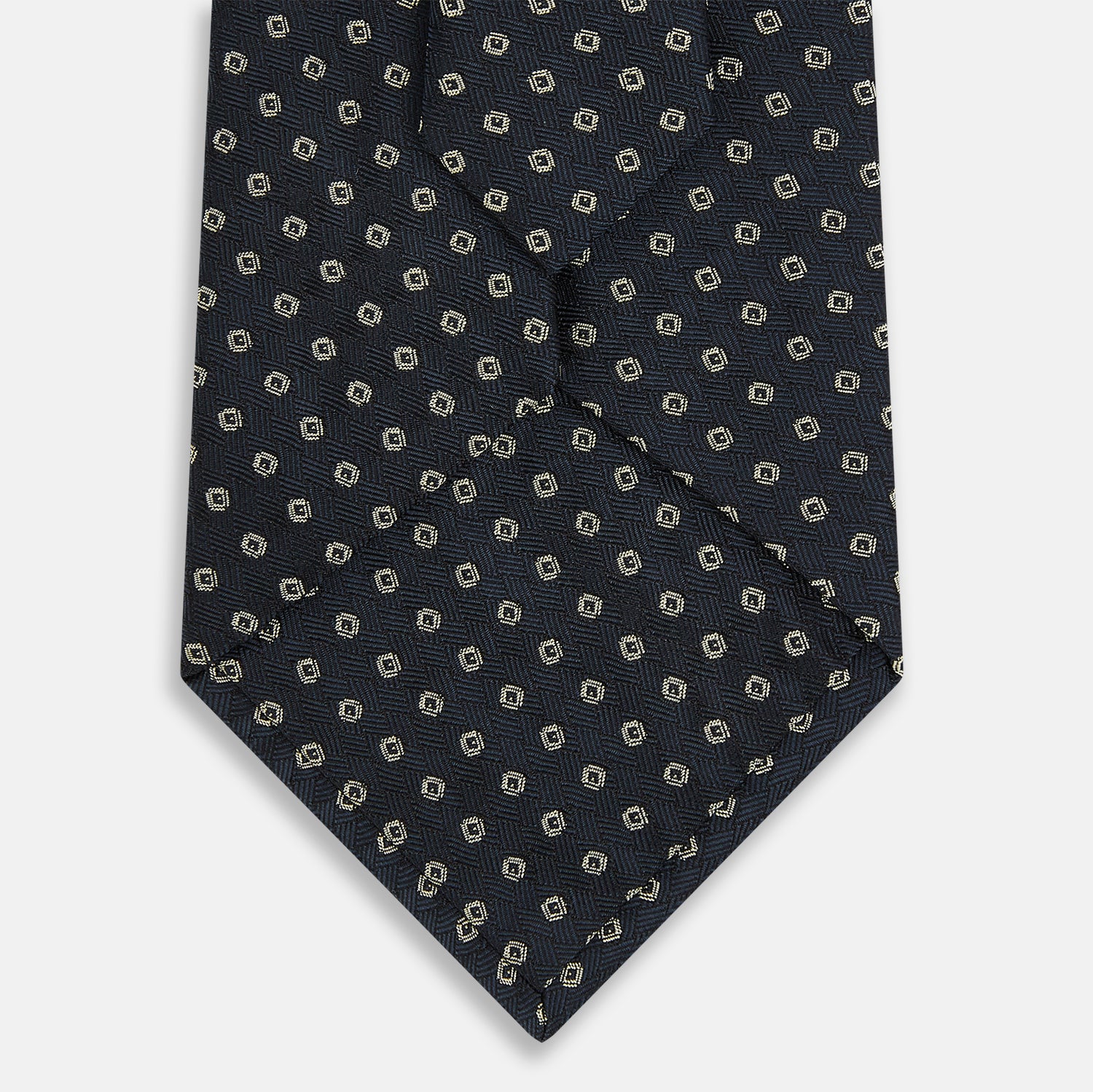 View 3 of product Navy and White Circle Silk Tie