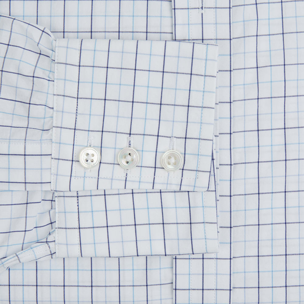 Blue Overlay Grid Check Mayfair Shirt
