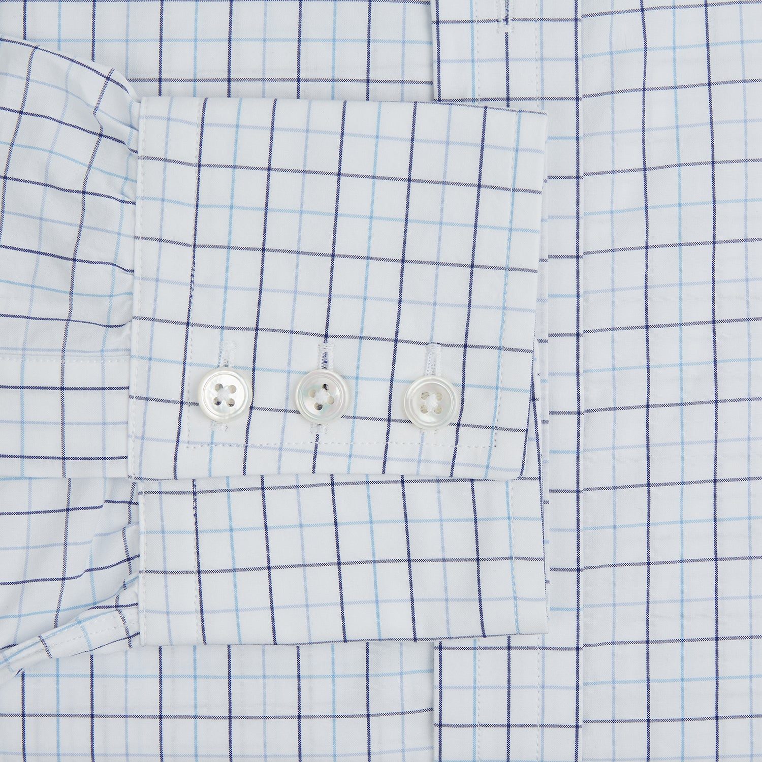 View 4 of product Blue Overlay Grid Check Mayfair Shirt