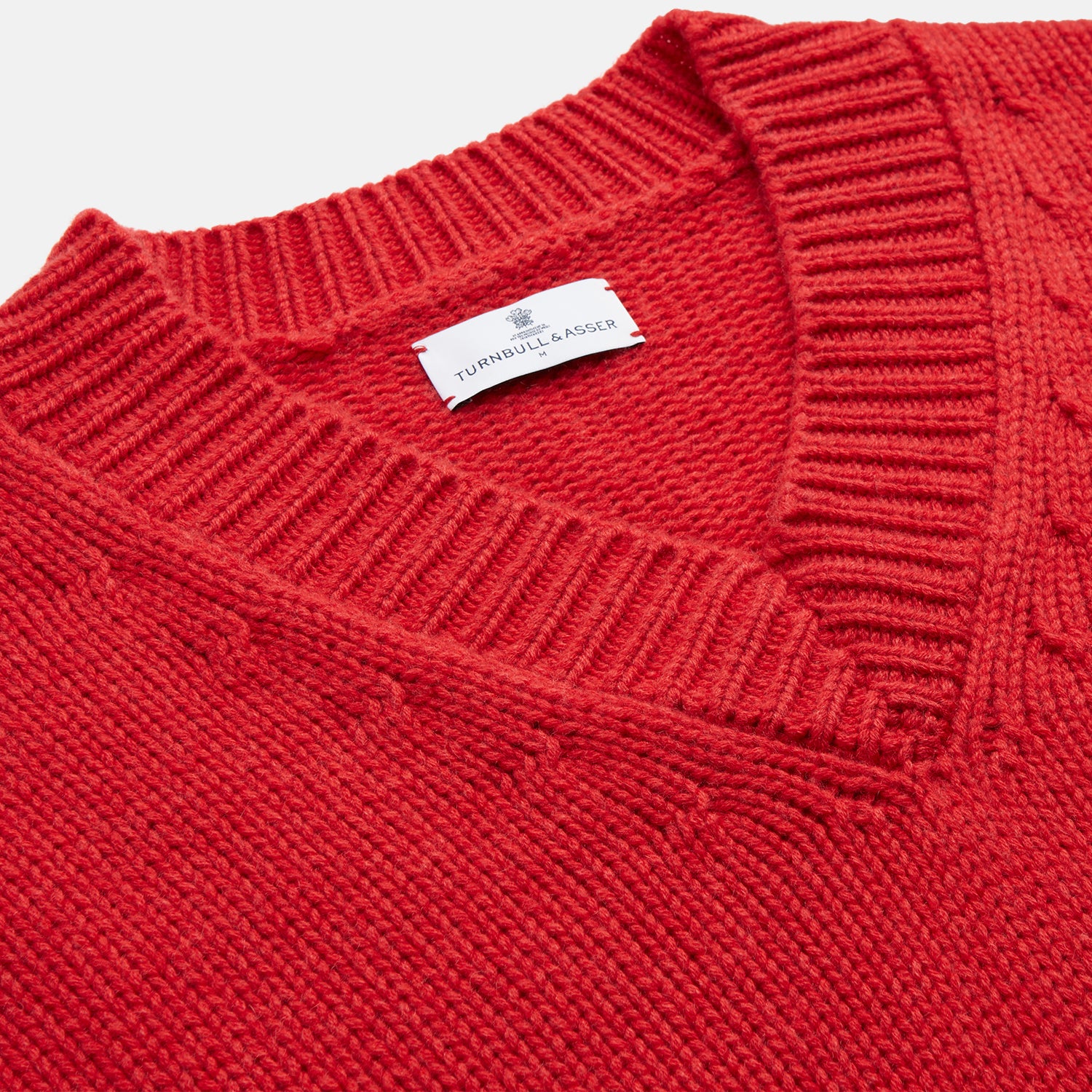 View 4 of product Raspberry Red Cashmere Edwards V-Neck Sweater