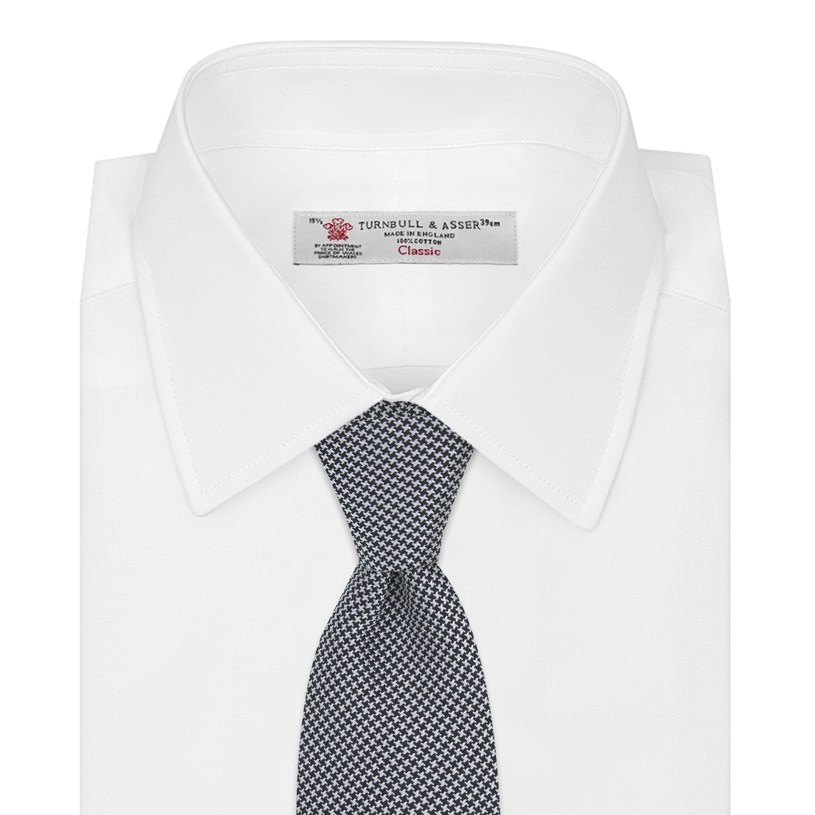 View 2 of product White and black houndstooth Woven Silk Tie
