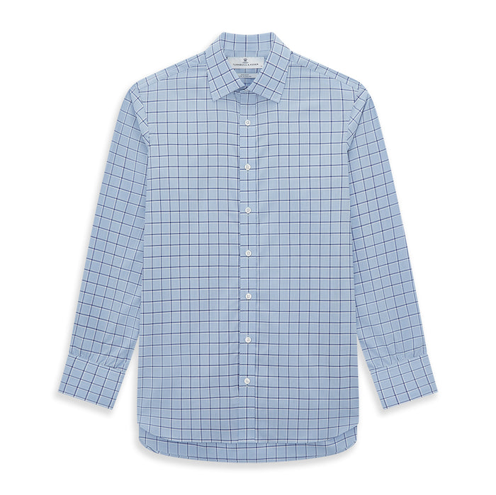 Blue and Navy Windowpane Mayfair Shirt Image 6
