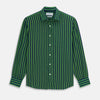 View 1 of product Green and Navy Candy Stripe Silk Weekend Fit Harold Shirt
