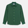 Green and Navy Candy Stripe Silk Weekend Fit Harold Shirt