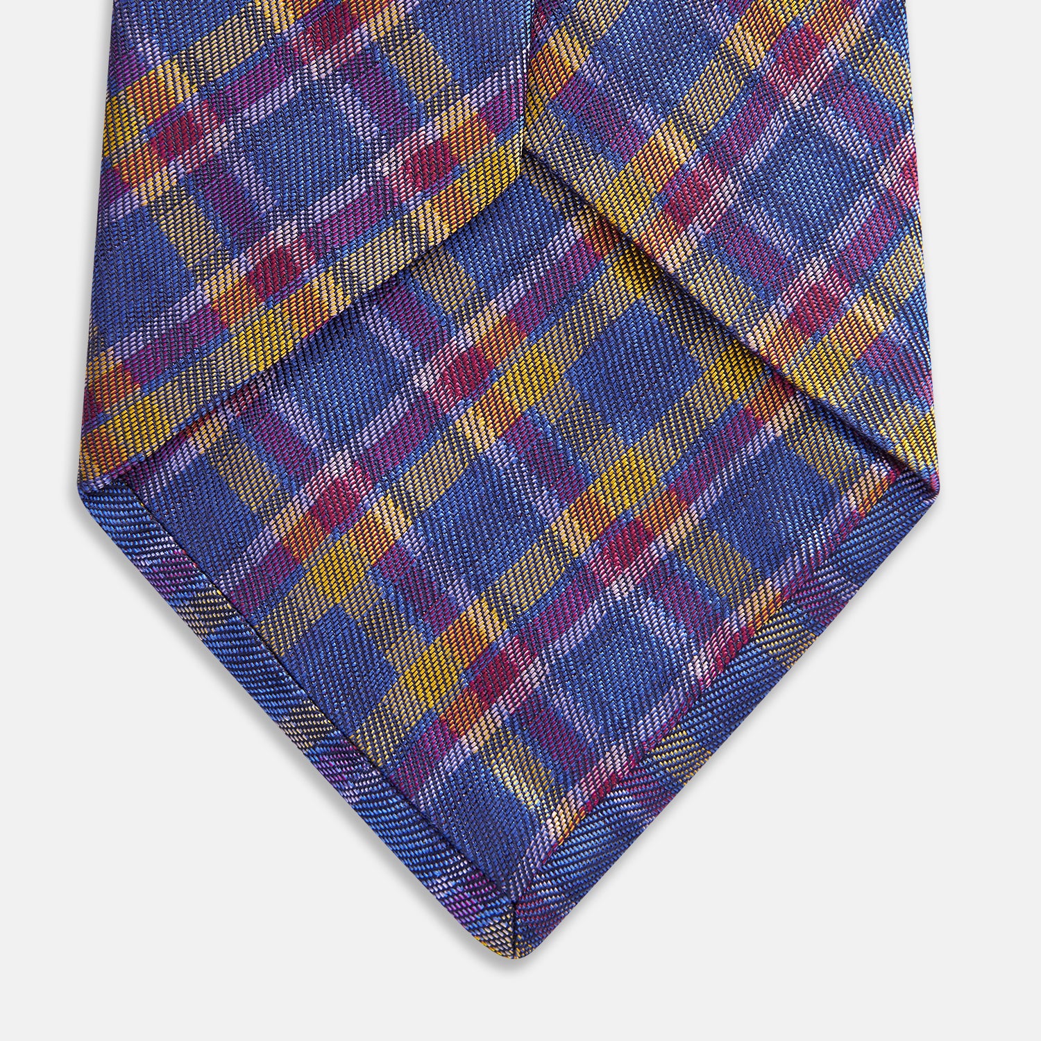 View 3 of product Blue Multi Tartan Silk Tie