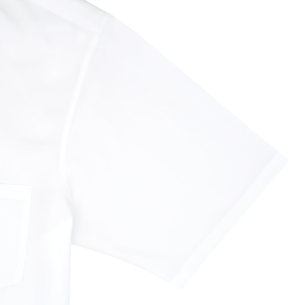 White Lyocell Hampton Open Collar Shirt