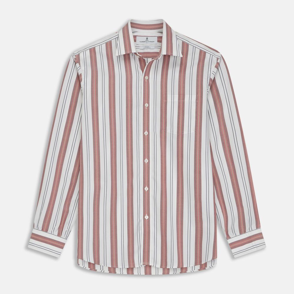 Red, Blue & White Stripe Cotton Fabric