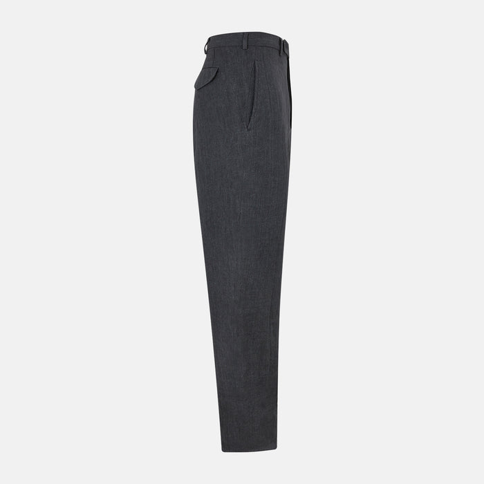 Ash Linen Herringbone Edmund Trousers Image 5