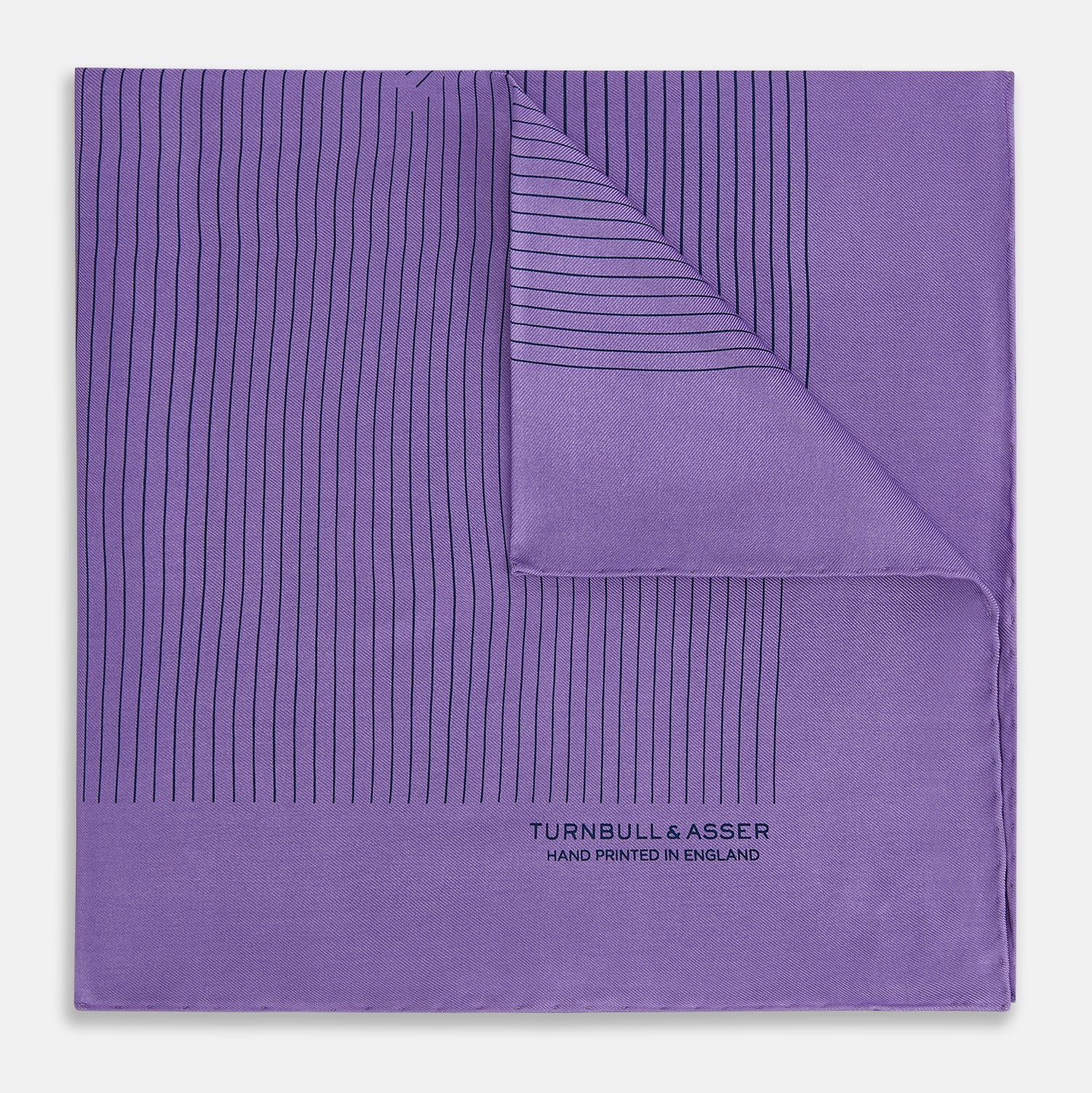 View 1 of product Purple Stripe Silk Pocket Square