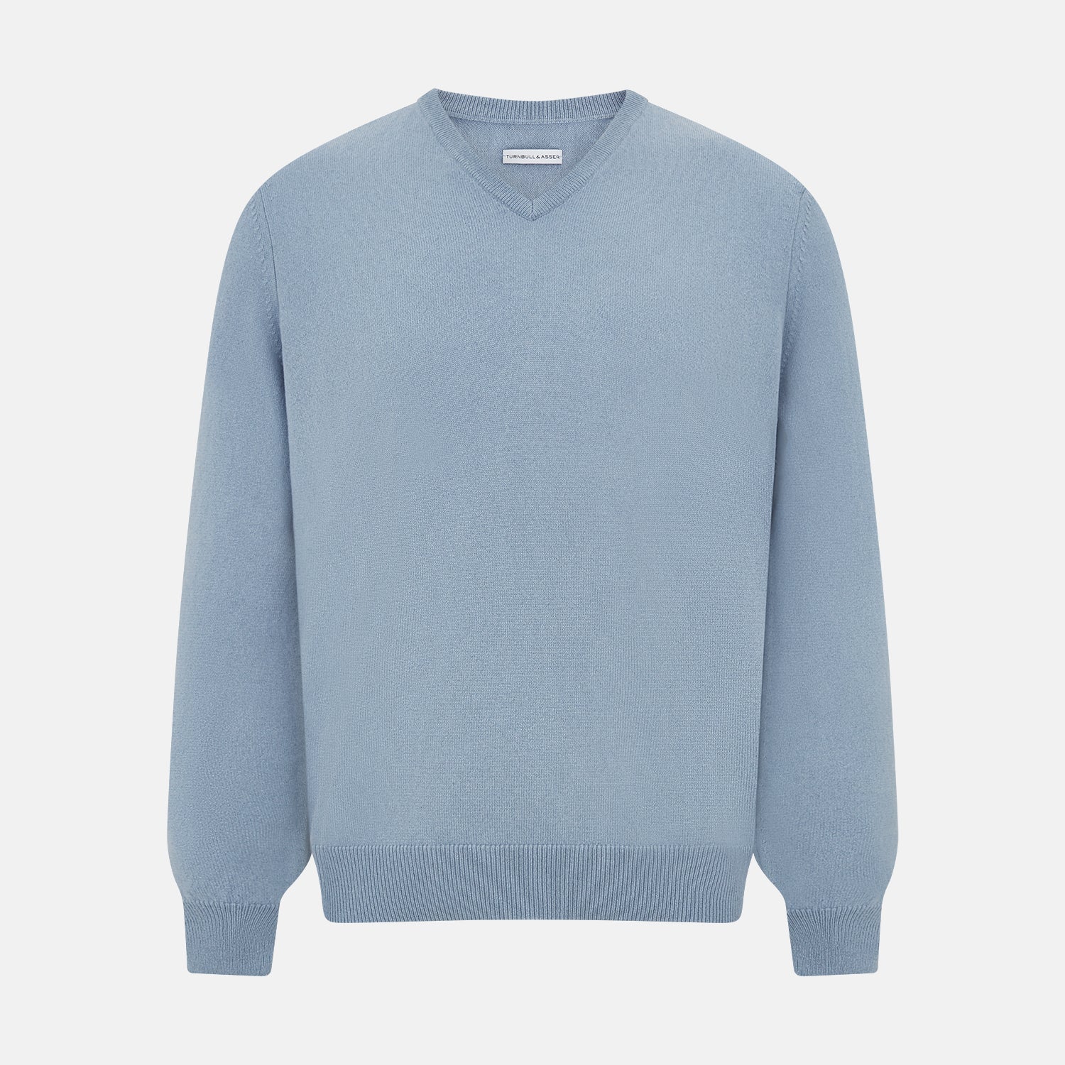 Frost Blue Cashmere V-Neck Jumper