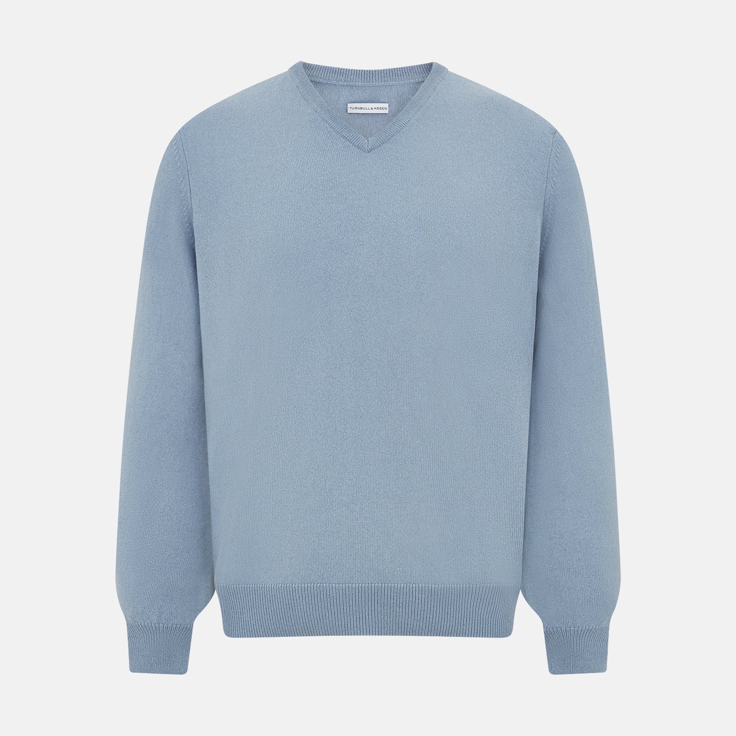 View 1 of product Frost Blue Cashmere V-Neck Jumper