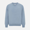 Frost Blue Cashmere V-Neck Jumper