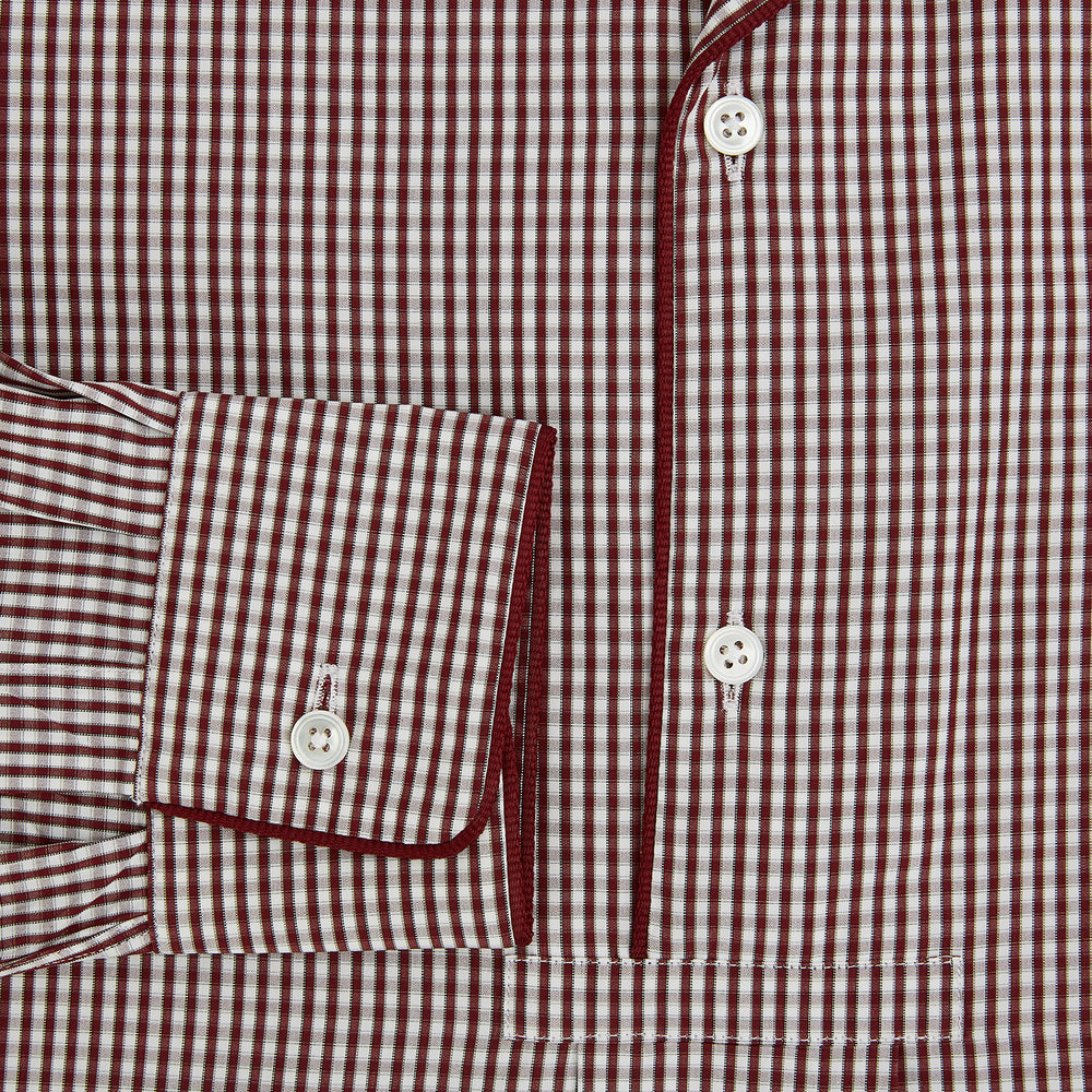 Burgundy Micro Check Winston Long Nightshirt