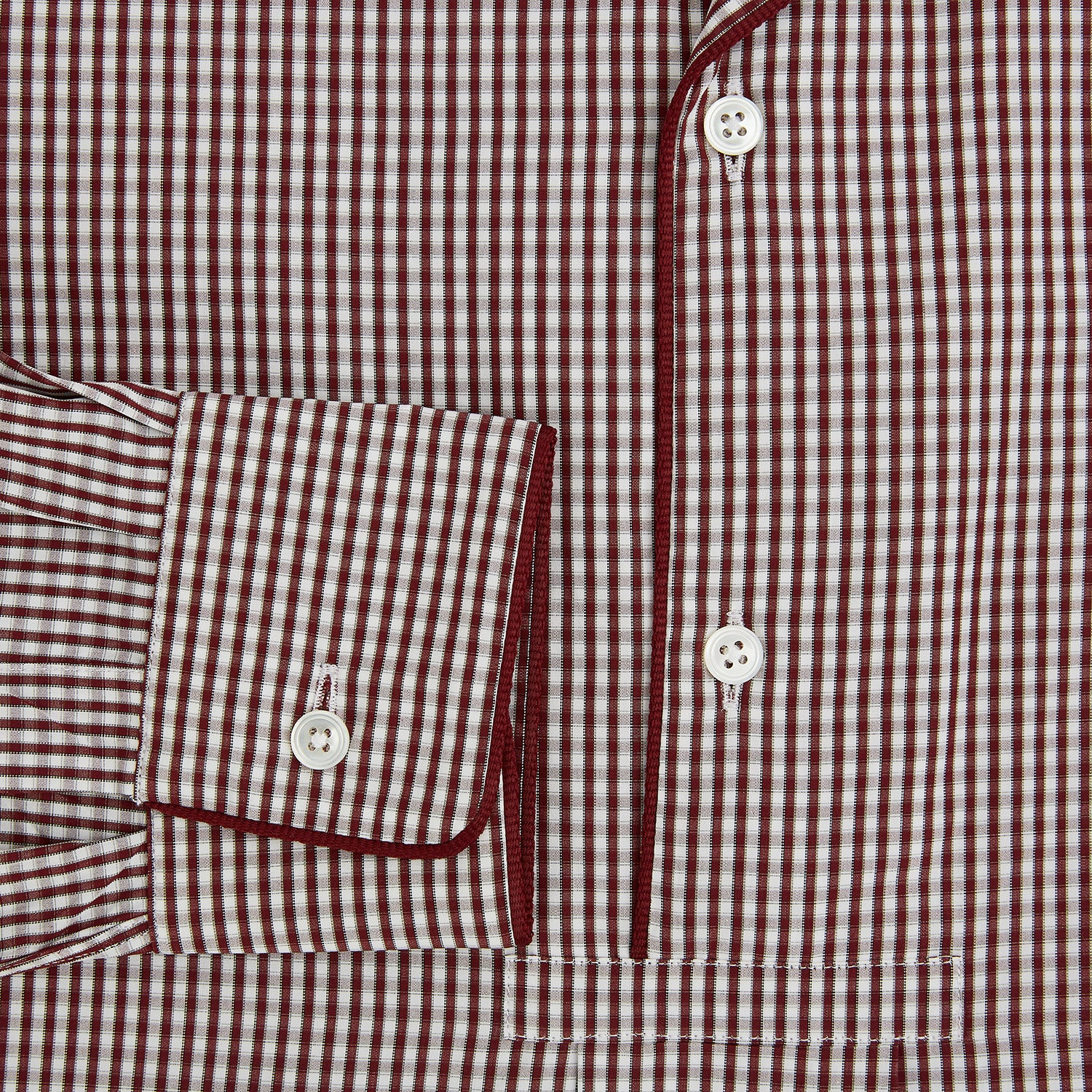 View 4 of product Burgundy Micro Check Winston Long Nightshirt