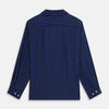 View 5 of product Navy and Blue Multi Stripe Silk Holiday Fit Winnington Shirt