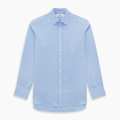 Sky Blue Wide Pinstripe Mayfair Shirt Image 6