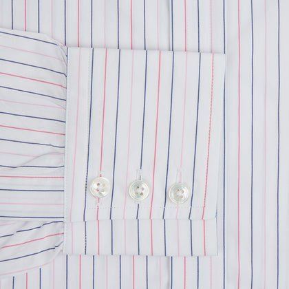 Pink and Blue Wide Pinstripe Mayfair Shirt Image 3