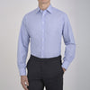 Blue Hairline Stripe Shirt with T&A Collar and Double Cuffs