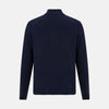 View 3 of product Navy High Neck Merino Zipped Cardigan