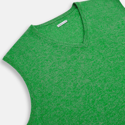 Fern Green V-neck Sleeveless Vest Image 5