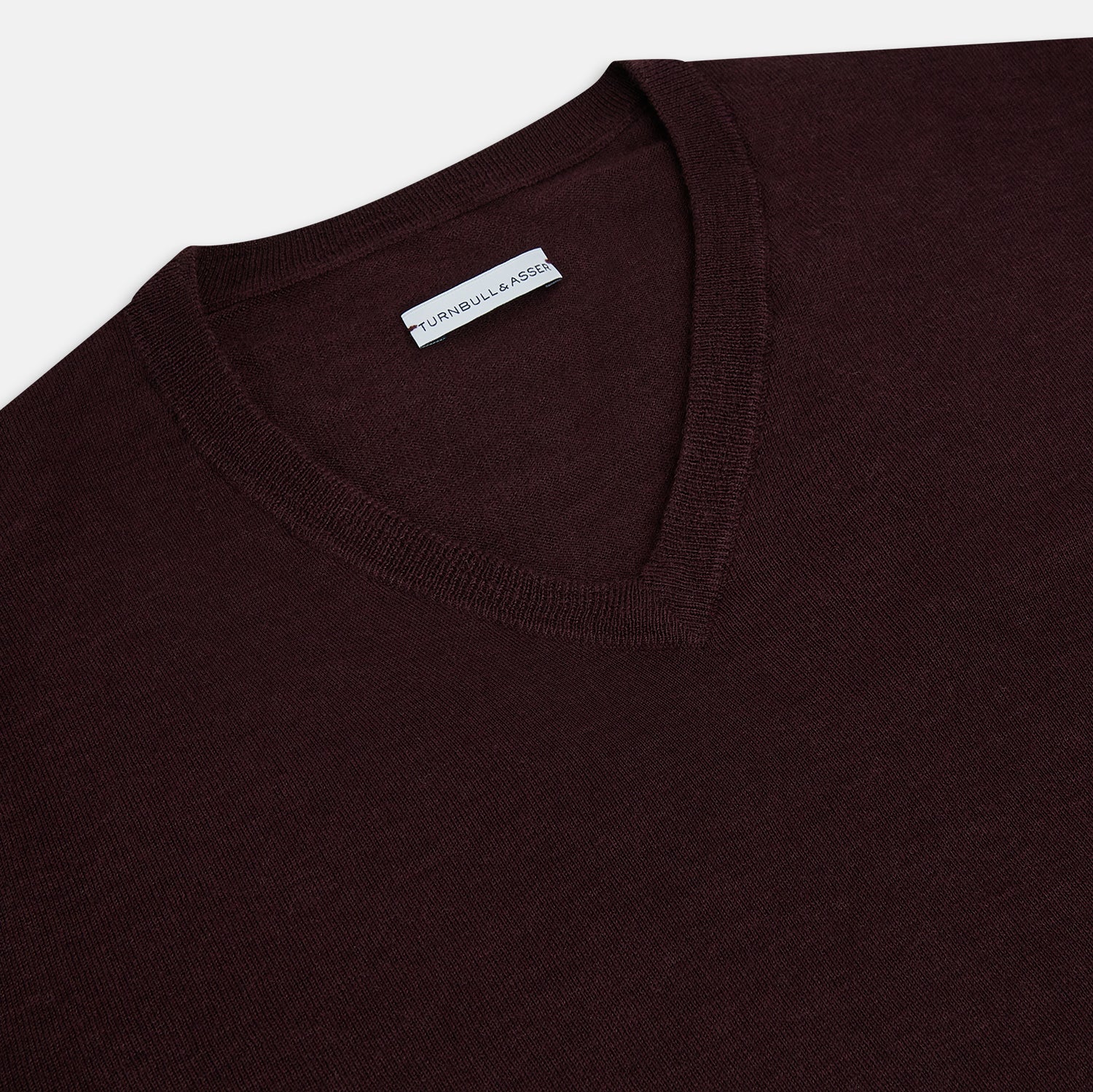 View 2 of product Burgundy Fine Merino V-Neck Jumper