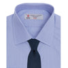 Blue Hairline Stripe Shirt with T&A Collar and Double Cuffs