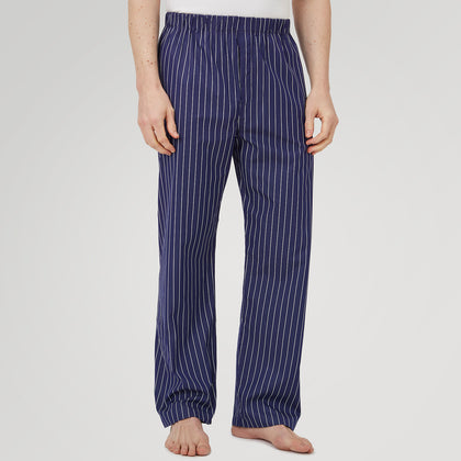 Navy Stripe Modern Pyjama Trousers Image 1