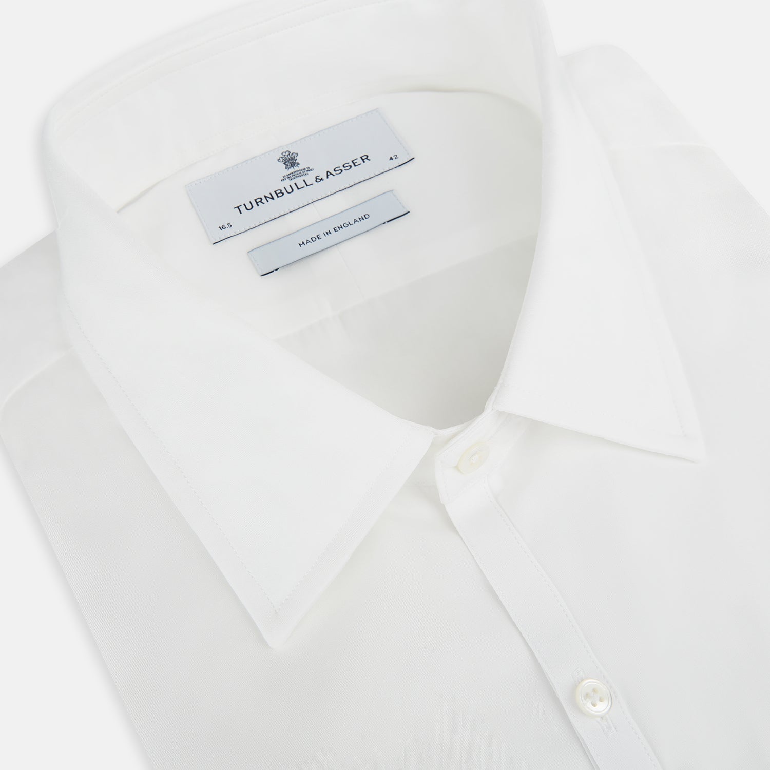 View 2 of product PLAIN WHITE WESTMINSTER SHIRT WITH TURNBULL COLLAR AND 3- BUTTON CUFFS