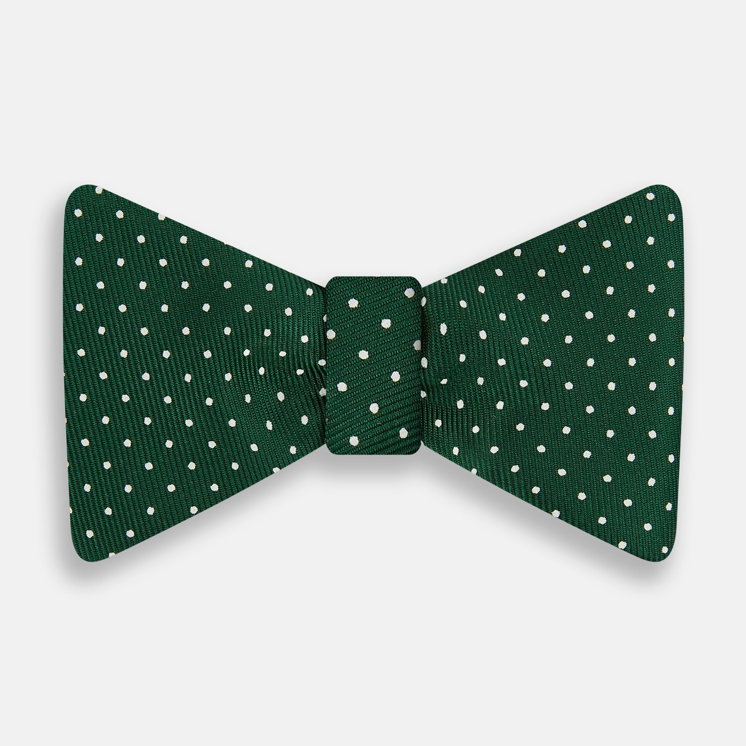 View 1 of product Racing Green and White Spot Silk Bow Tie