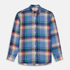 View 1 of product Blue Multi Check Linen Weekend Fit Suffolk Shirt