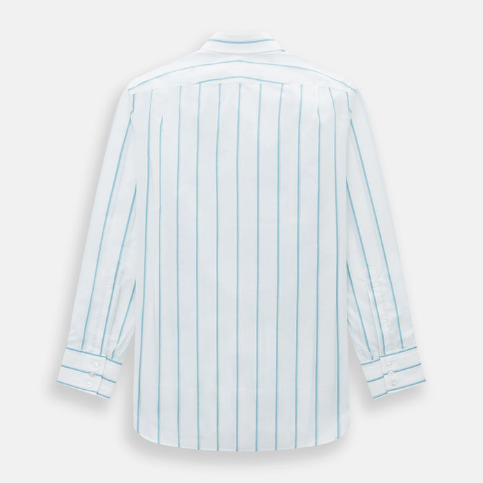 Turquoise Track Stripe Mayfair Shirt Image 2